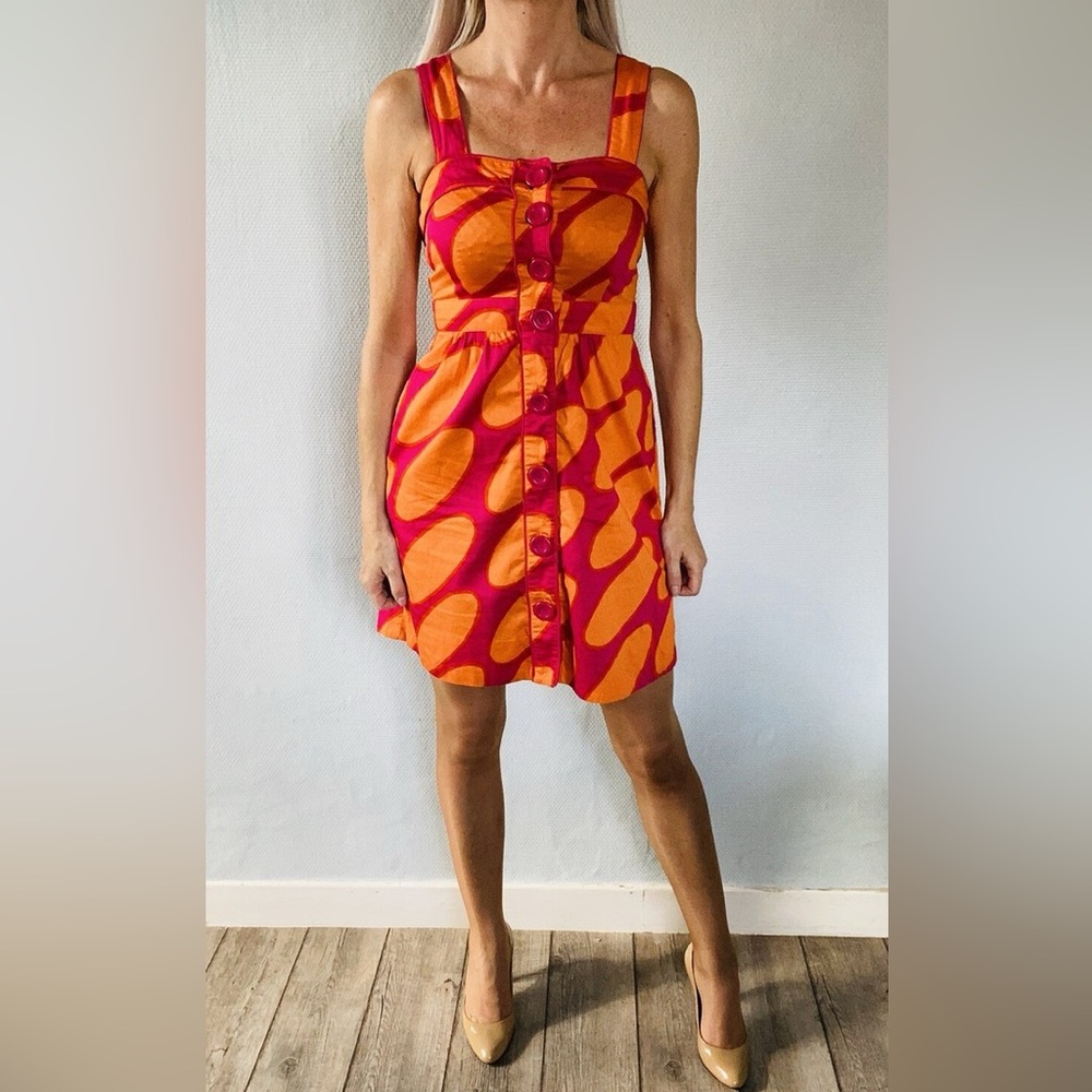 Marimekko Orange and Pink Dress